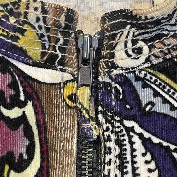CHICO’S Women’s Jacket Zip Front Paisley Corduroy Multicolor Size 2 (Med) Fall - Picture 10 of 12